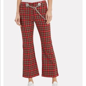 Miaou Red Plaid Morgan Pants sz 26 NWT